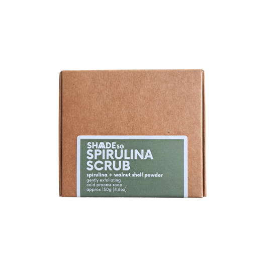 spirulina scrub . peppermint rosemary patchouli soap