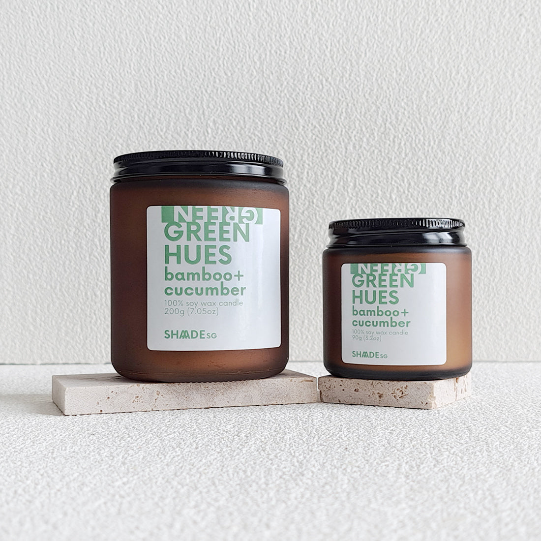 green hues . bamboo + cucumber candle