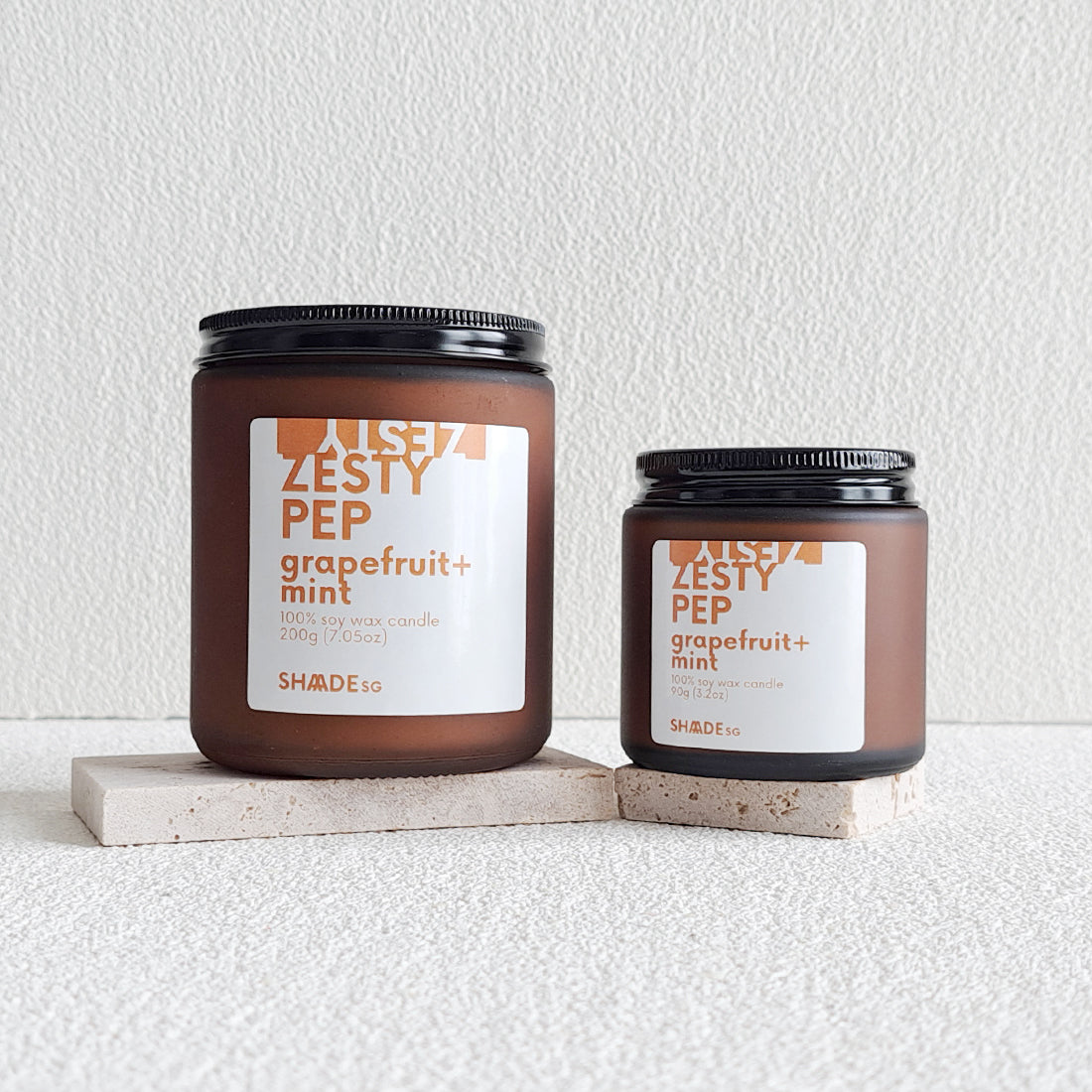 zesty pep grapefruit mint soy wax candle