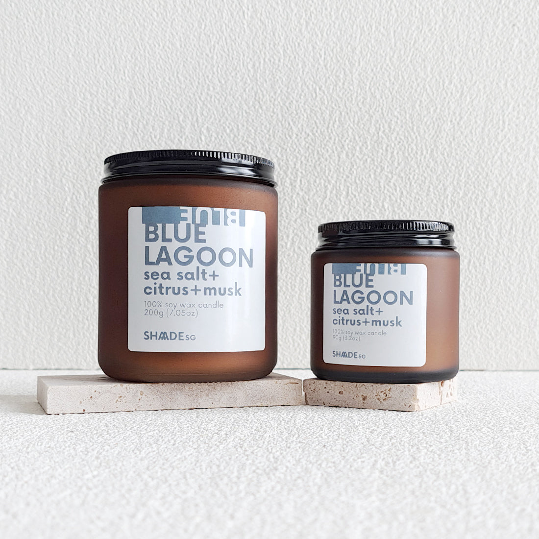 blue lagoon sea salt and citrus soy wax vegan candle