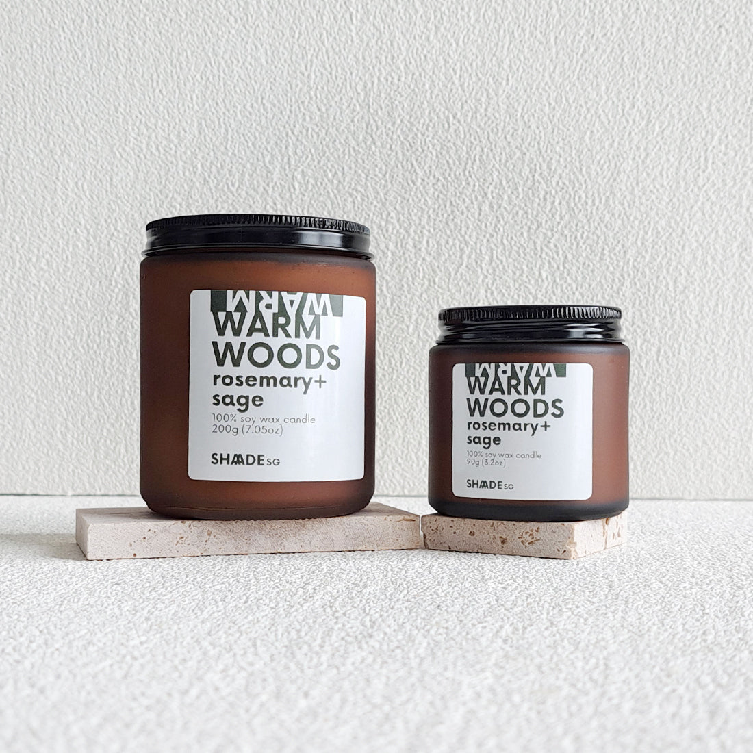 warm woods rosemary and sage soy wax scented candle