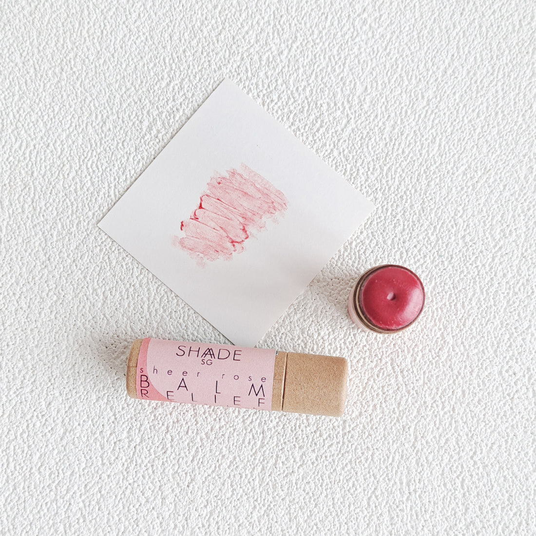 tinted unscented vegan lip balm in eco-friendly compostable tube