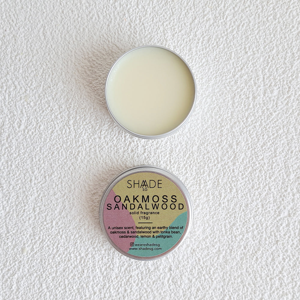 oak moss sandalwood vegan solid perfume cologne fragrance