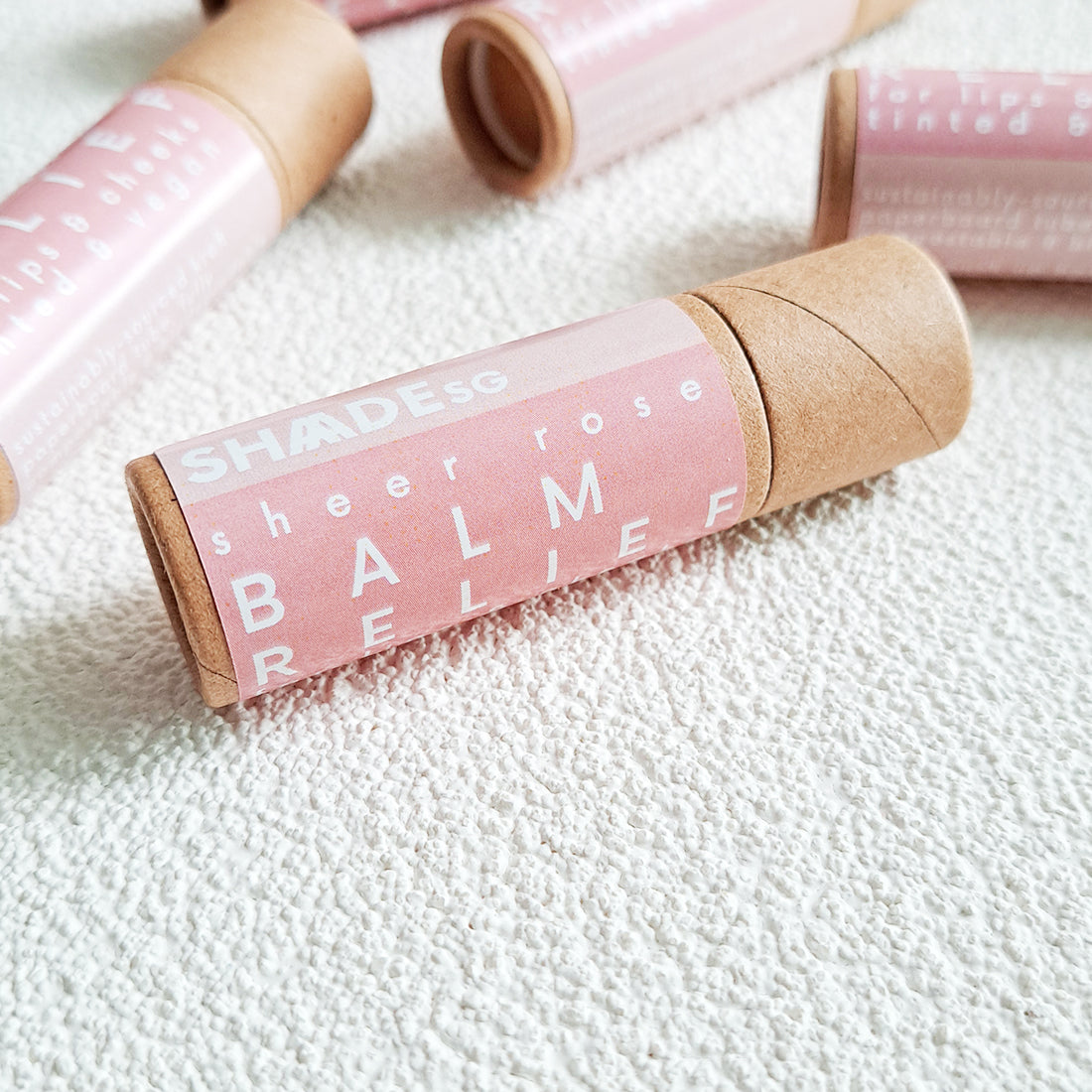 tinted vegan lip balm in compostable tube