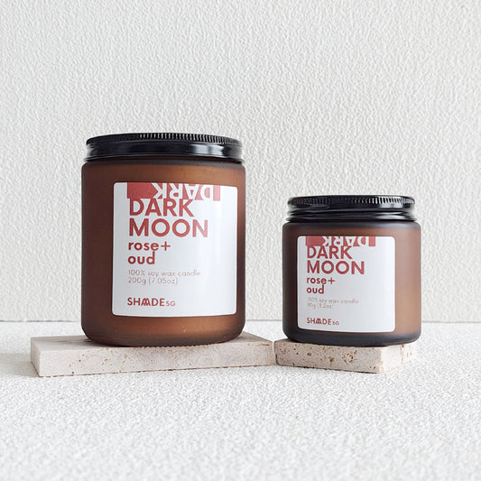 dark moon rose and oud soy wax scented candle