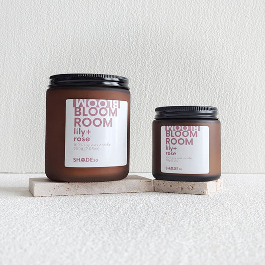 bloom room lily and rose soy wax scented vegan candle