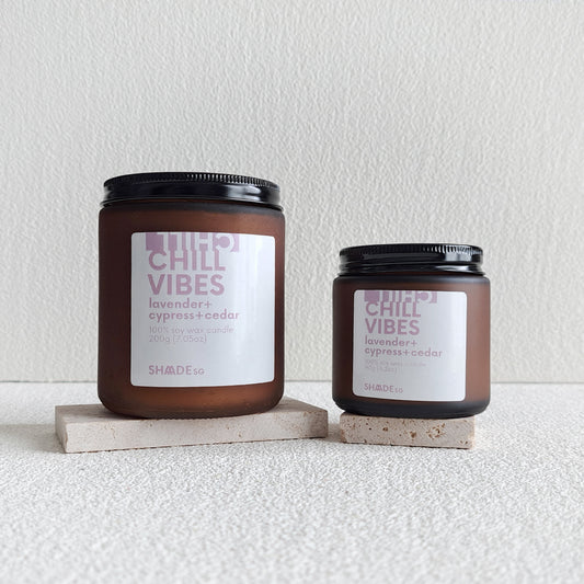 chill vibes lavender scented soy wax vegan candle