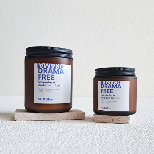 drama free . lavender + cedar + amber candle